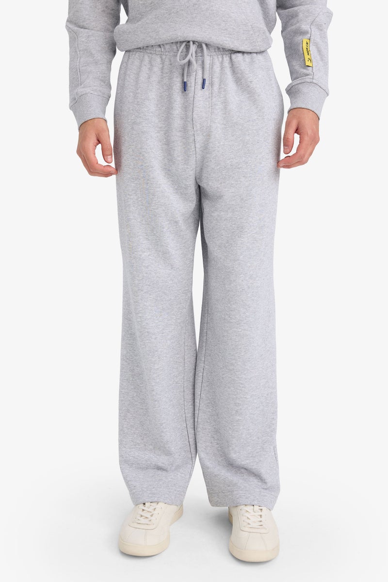 DeFacto Grey Man Baggy Fit Wide Leg Trousers Casual - Image 3